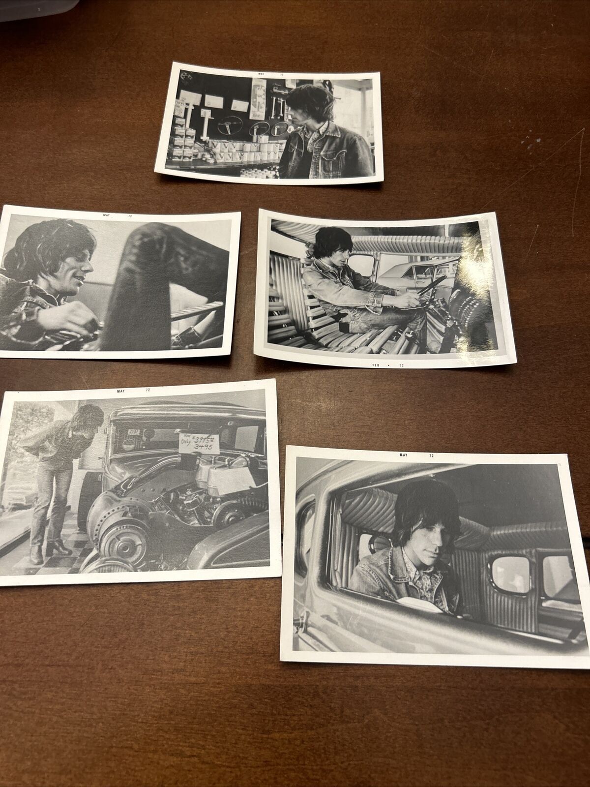 JEFF BECK Buying Hot Rod Car BARON WOLMAN Photos 3x5 Lot Of 5 Vintage 70s Prints