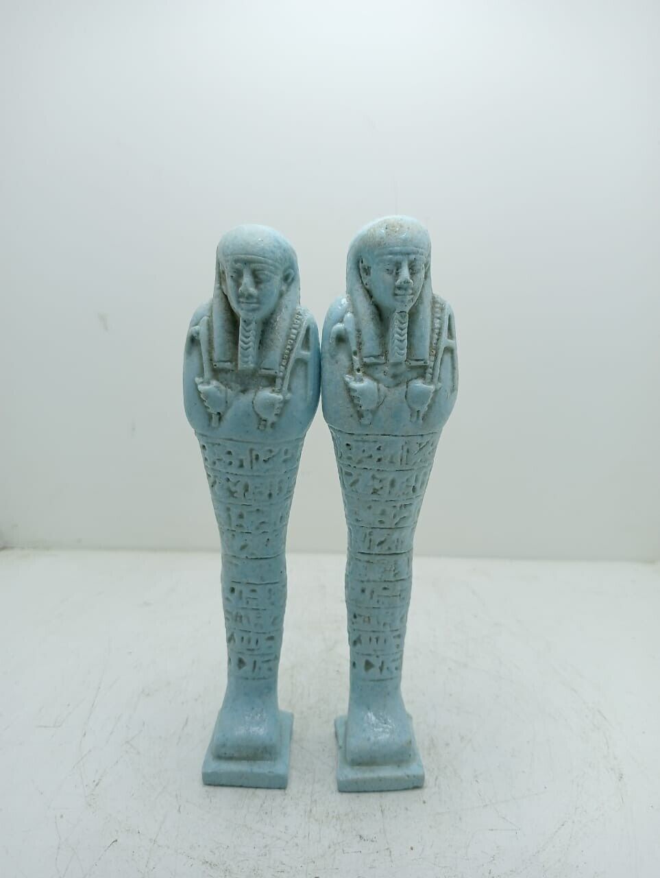 Ancient Egyptian Antiquities Unique Statues Two Ushabti Pharaonic Rare BC