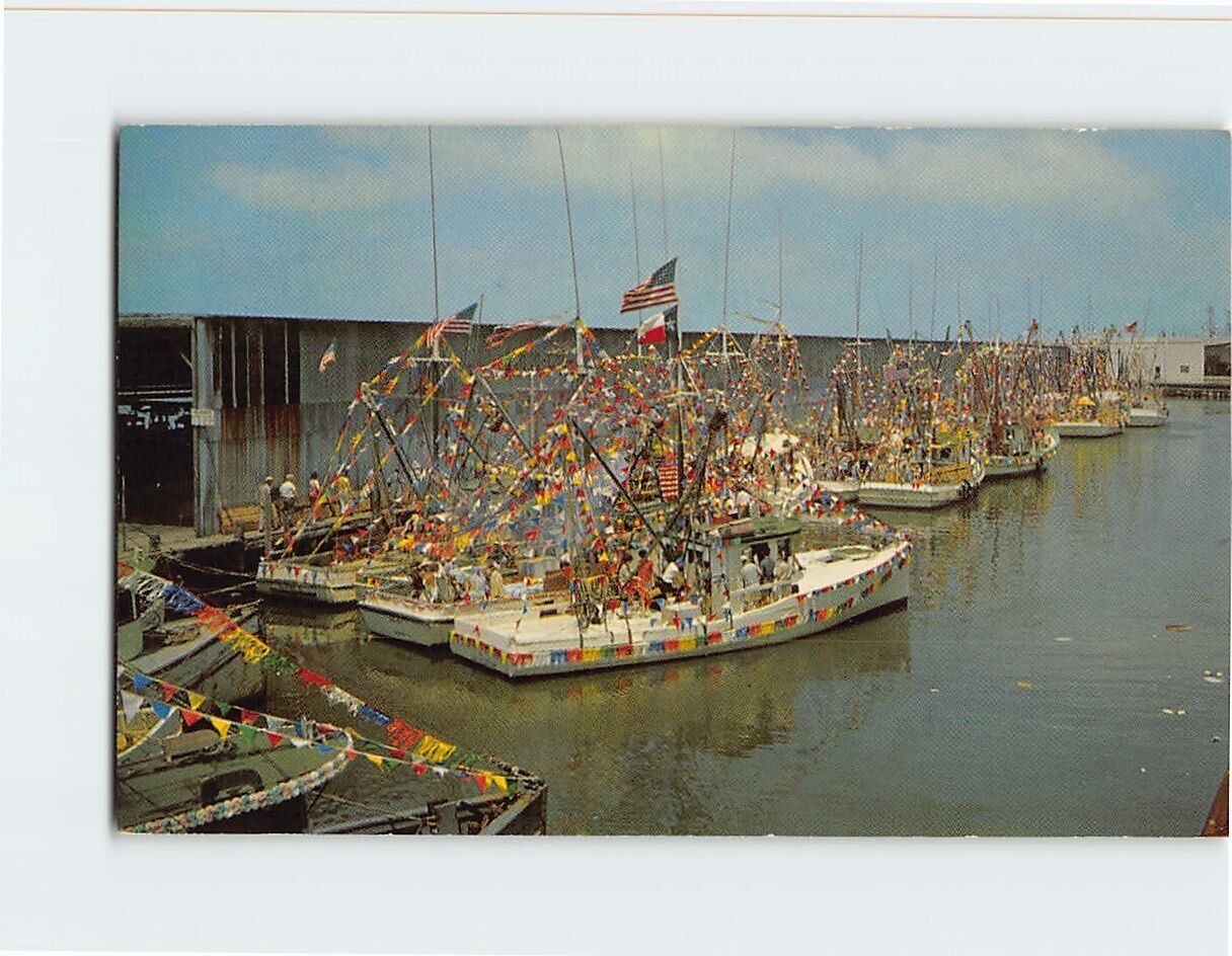 Postcard Annual Blessing of the Shrimp Fleet Galveston Texas USA