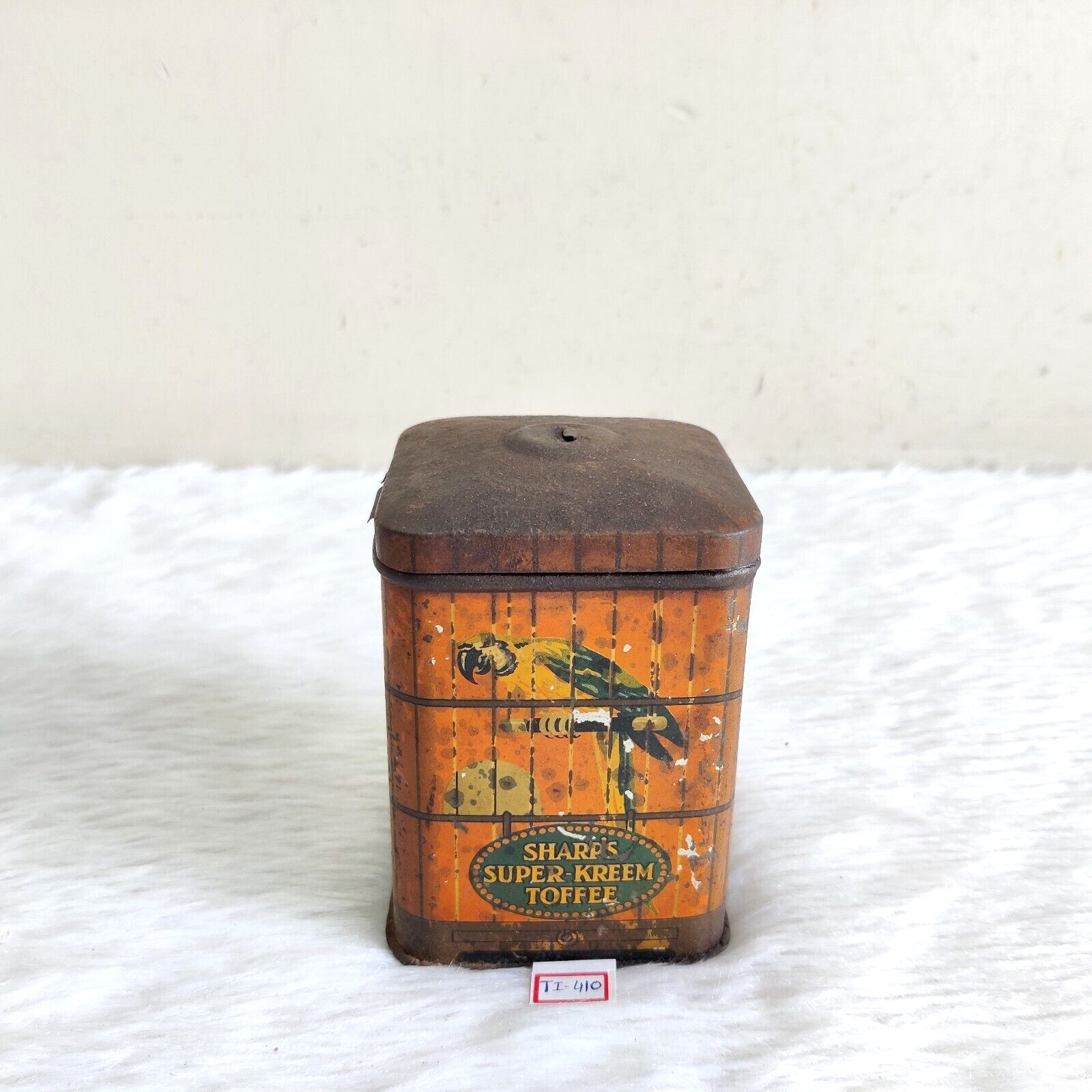 1940s Vintage Sharp\'s Super Kreem Toffee Advertising Tin Box Collectible TI410