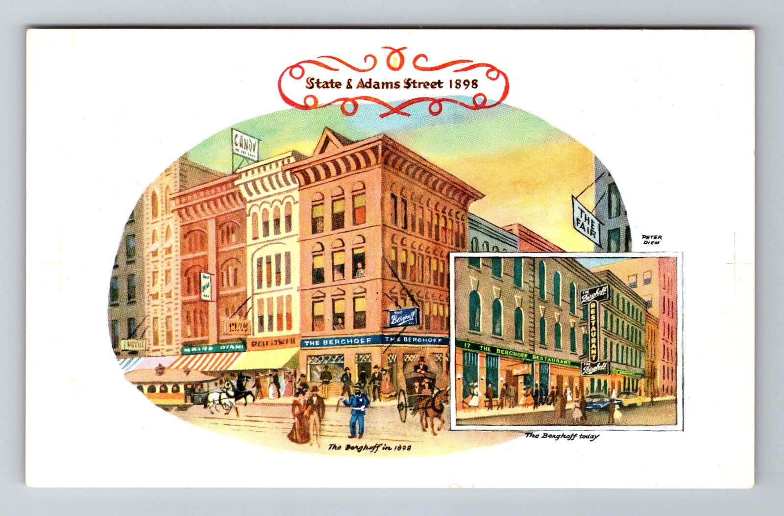 Chicago IL-Illinois, The Berghoff Restaurant, Advertising, Vintage Postcard