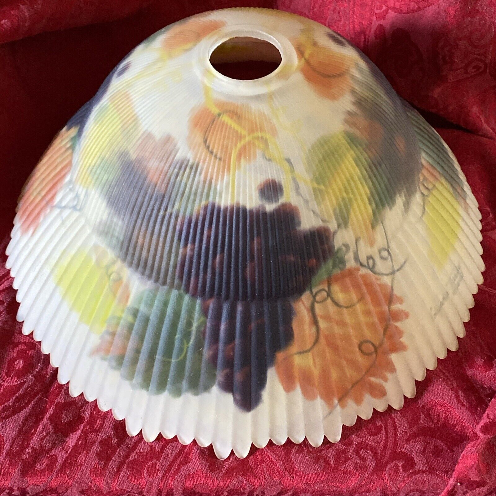 Glenda Turley Signed reverse painted shade and lamp