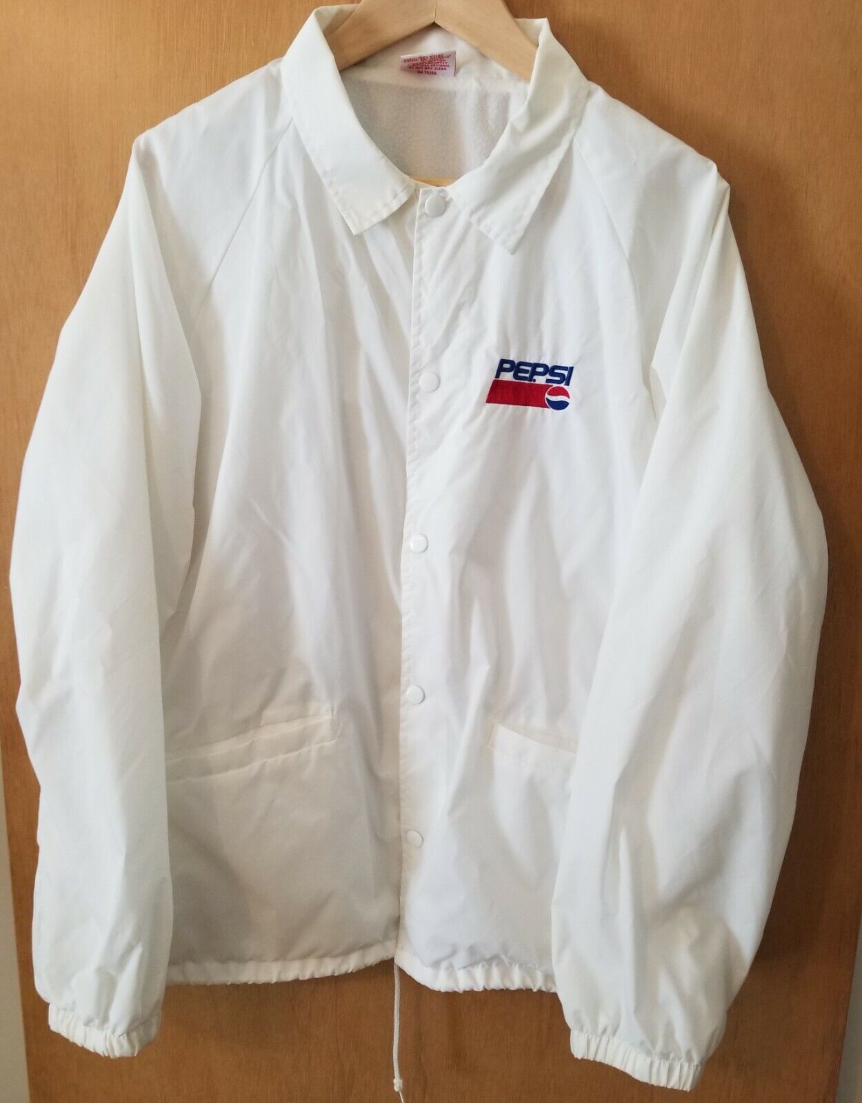 Vintage Pepsi Logo White Windbreaker Jacket Coat Cardinal Brand Mens L Womens XL