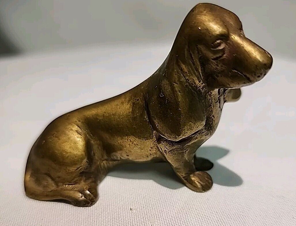 Dachshund Brass Dog Pup Figurine