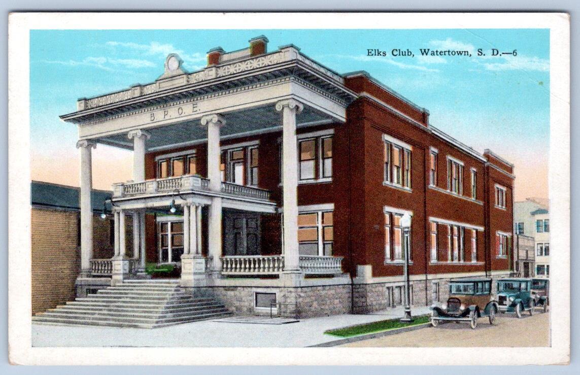 1920s B. P. O. E. ELK\'S CLUB BUILDING WATERTOWN SOUTH DAKOTA SD ANTIQUE POSTCARD