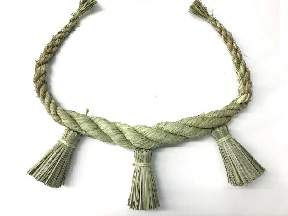 Shimenawa Sacred Rope for Sanja Shinto Alter Sedge Straw Art 90cm 3ft Japan