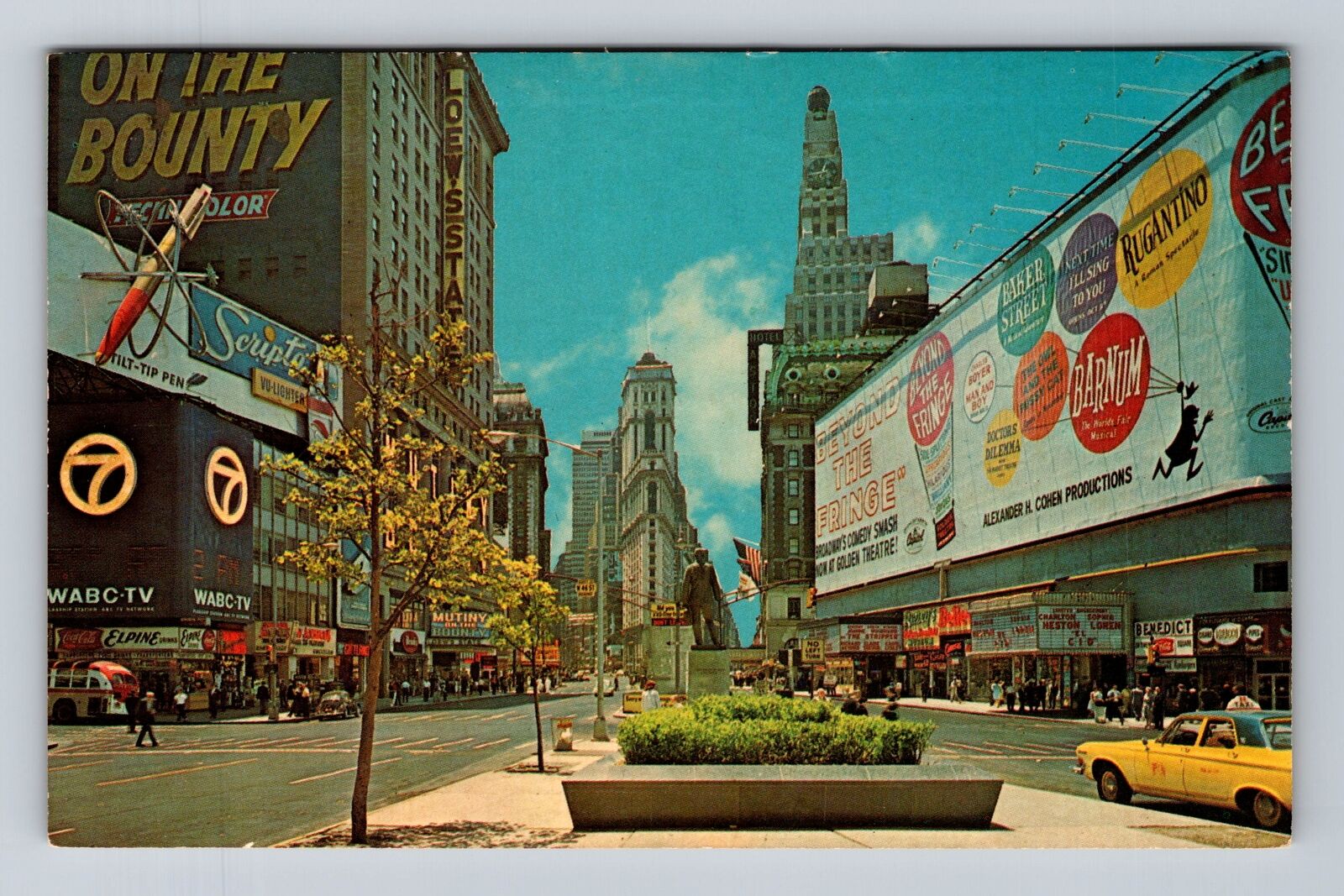 New York City NY-Times Square, Advertisement, Antique, Vintage Postcard