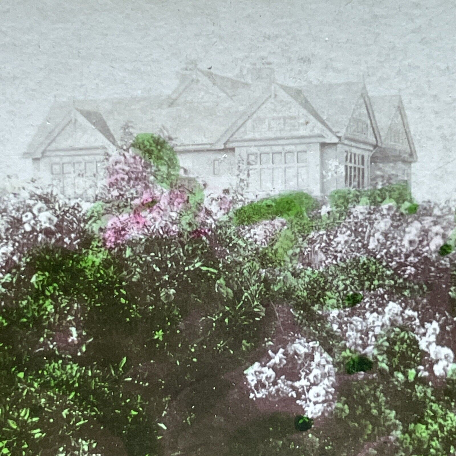 Antique 1898 Hilltop Mansion Pasadena California Stereoview Photo Card V3405