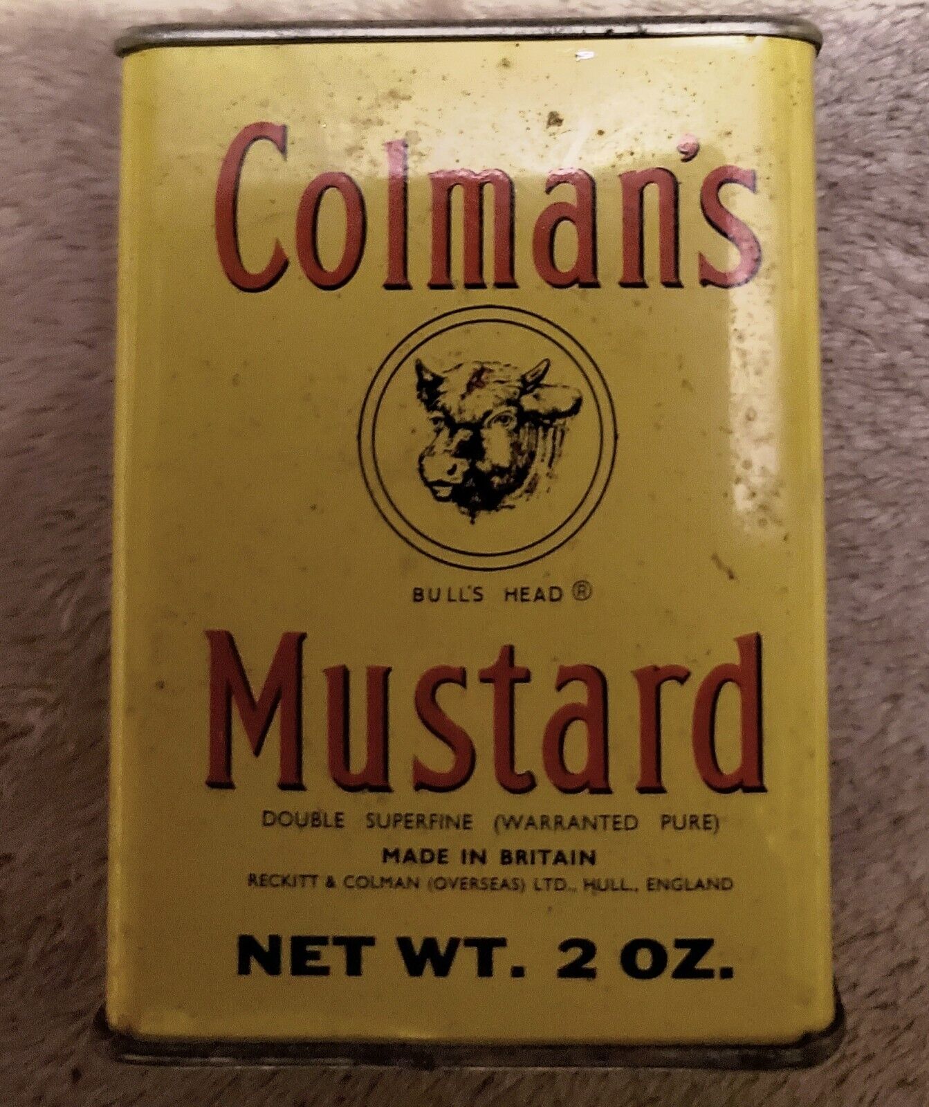 Vintage Colman's Mustard Tin 2 Oz. W/lid