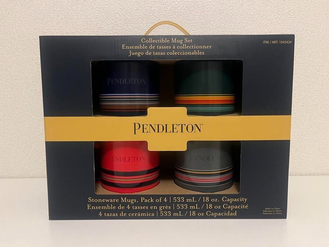 Pendleton Mug Cup Set of 4 533ml 18oz Gift 2023 Microwavable Japan New