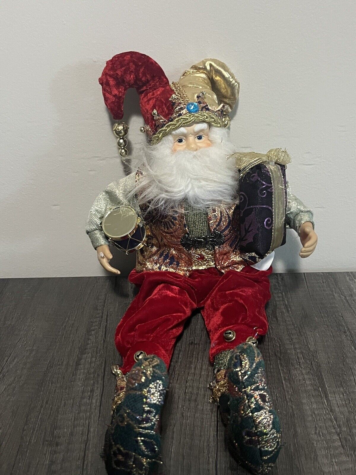 Christmas Mark Roberts Santa Claus Jester Collectible Doll Vintage