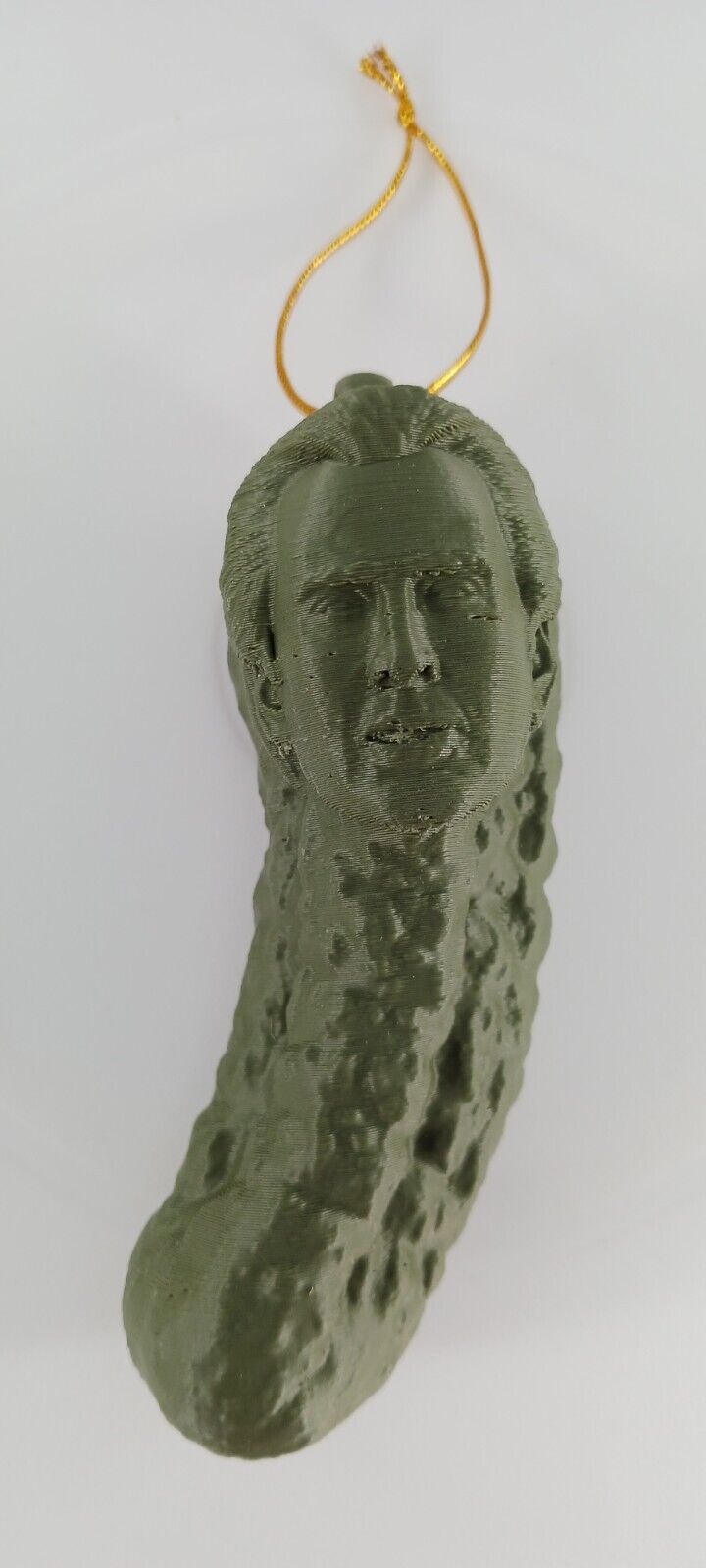 Picolas Cage Green Christmas Ornament Funny German Pickle White Elephant Gift