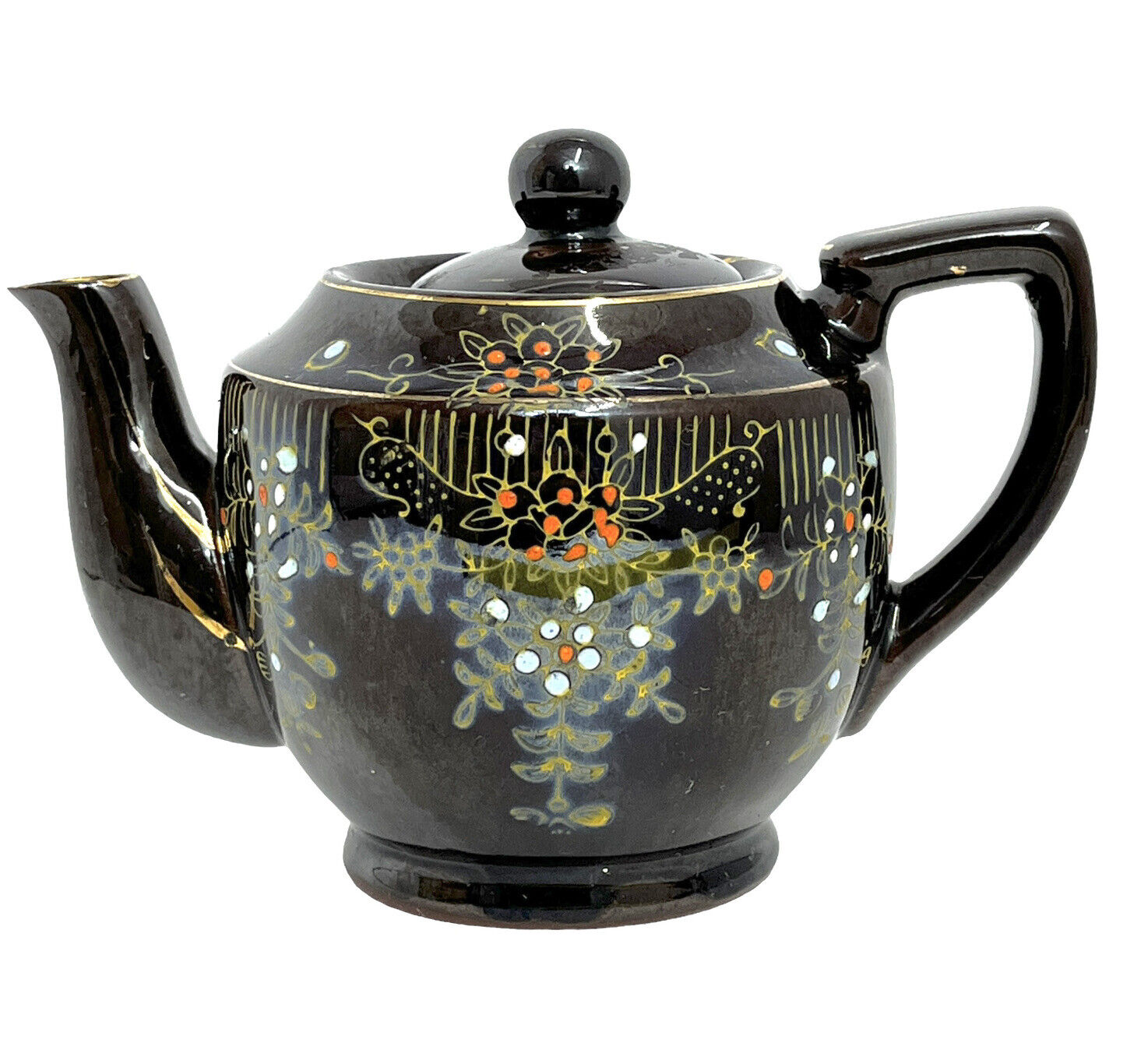 Vintage 1940s Japanese Teapot Handpainted Moriage