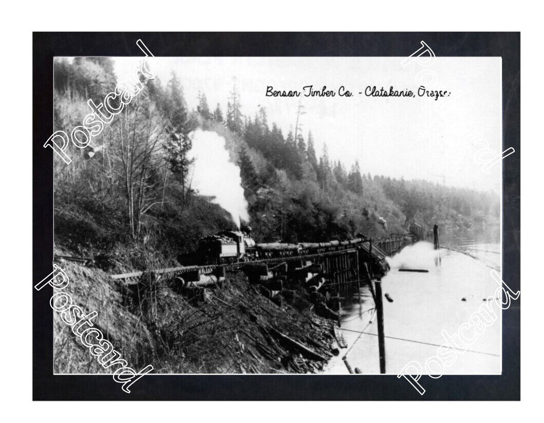 Historic Benson Timber Co. - Clatskanie, Oregon Train Postcard