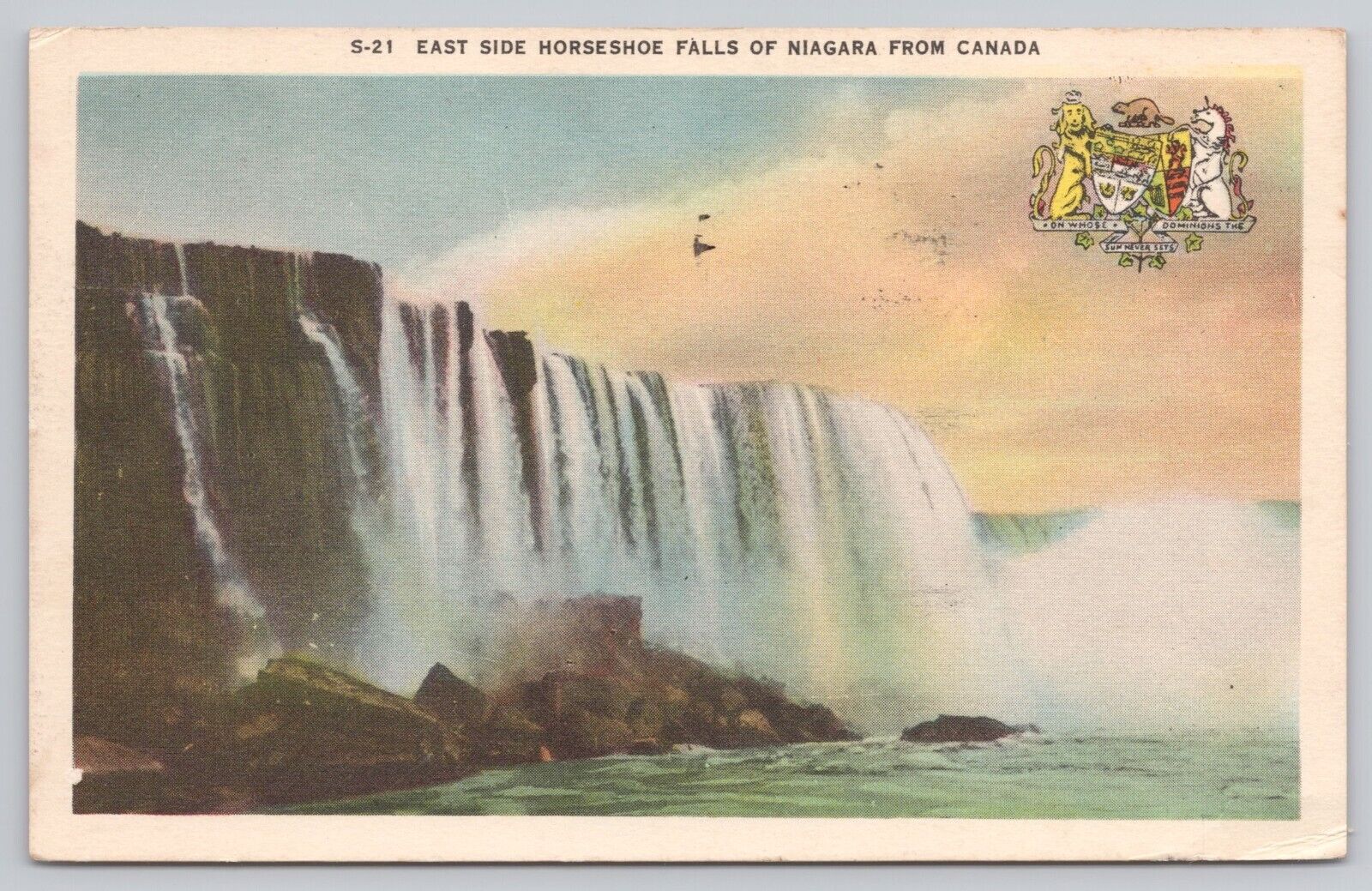 Niagara Falls Ontario Canada, Horseshoe Falls East Side, Vintage Postcard