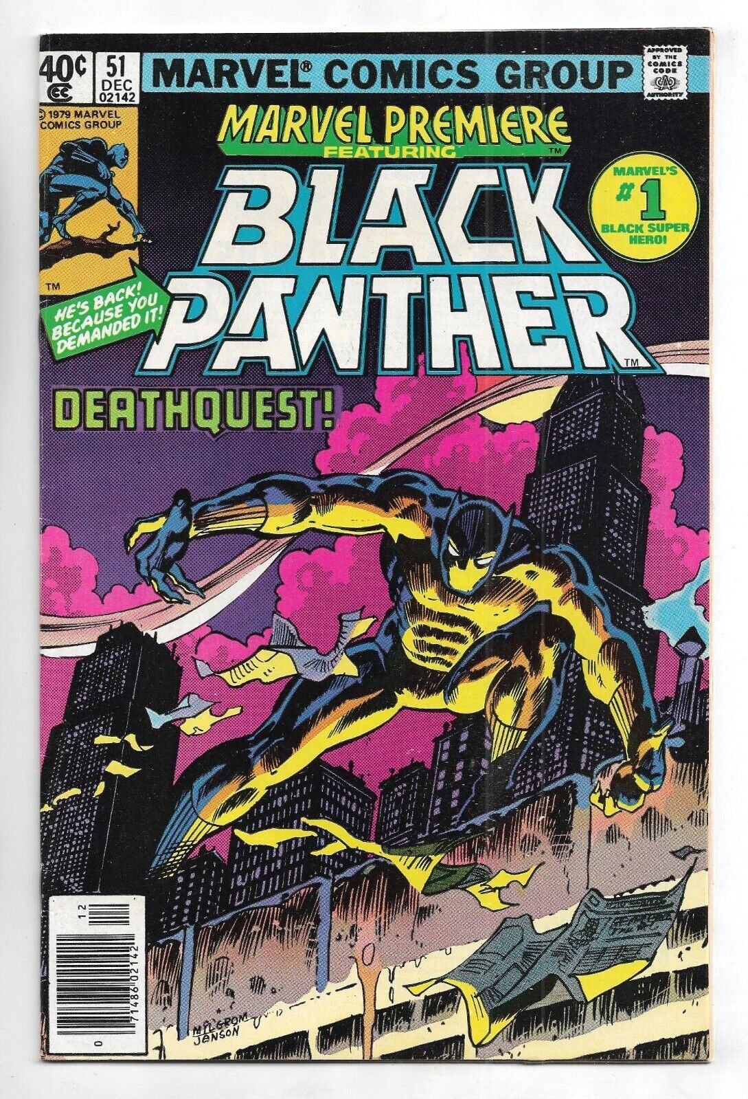 Marvel Premiere #51 Marvel Comics 1979 J. Bingham art / Featuring Black Panther