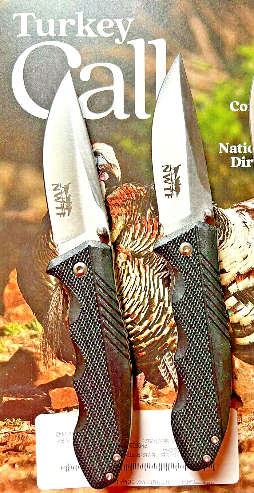 NWTF Stainless Steel Blade  Knife 3.5” Blade black nylon Browning Sheath New