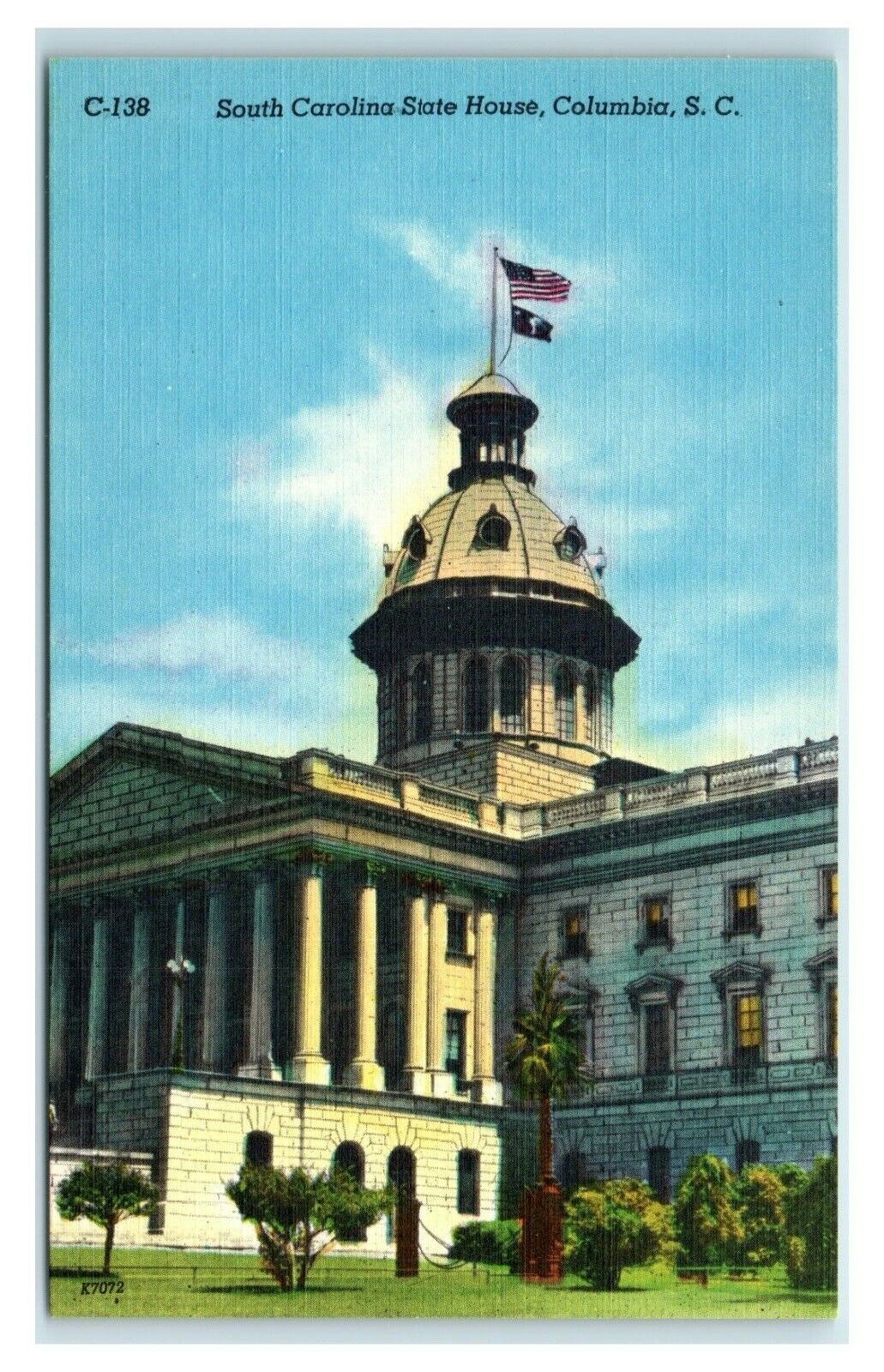 Postcard South Carolina State House, Columbia SC linen unused W33