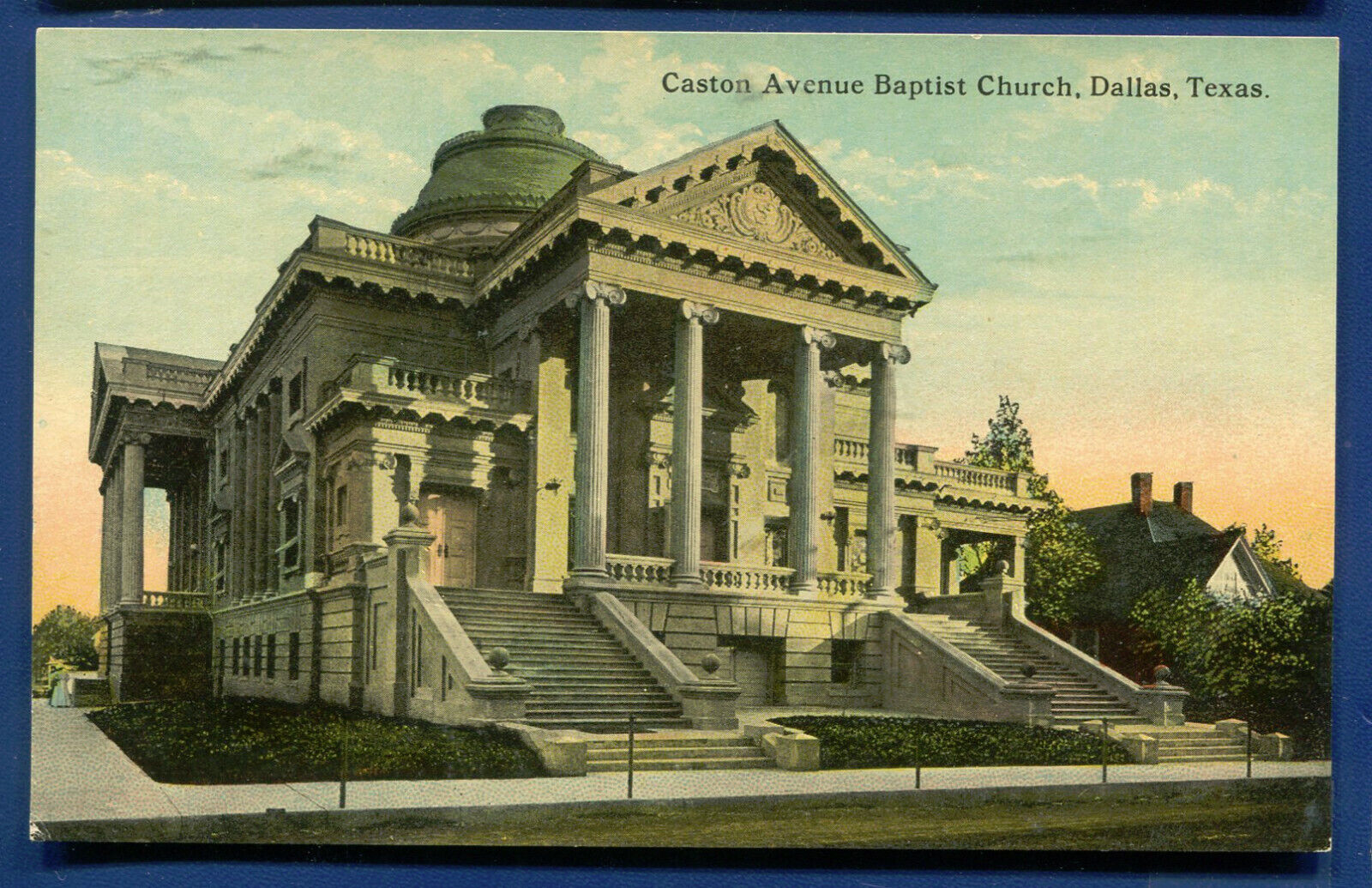 Gaston Avenue Baptist Church Dallas Texas tx old postcard