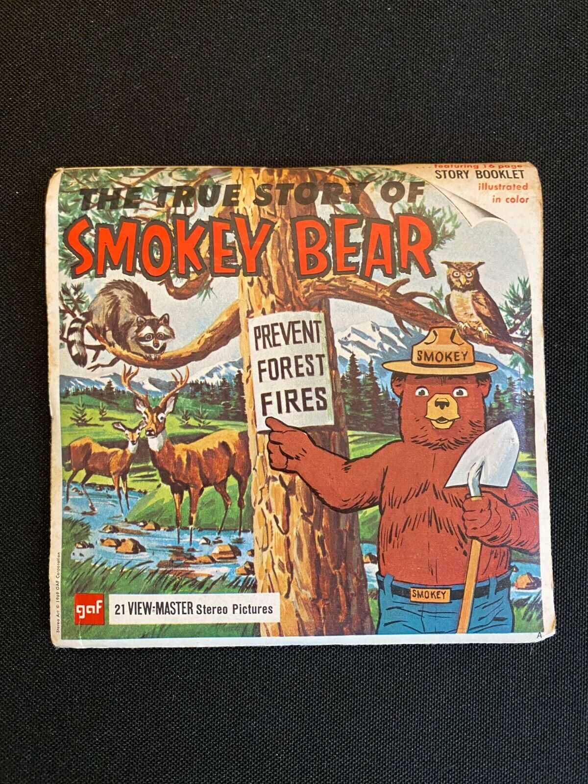 GAF View-Master #B 405 THE TRUE STORY OF SMOKEY BEAR 3 Reel Set w/Booklet 
