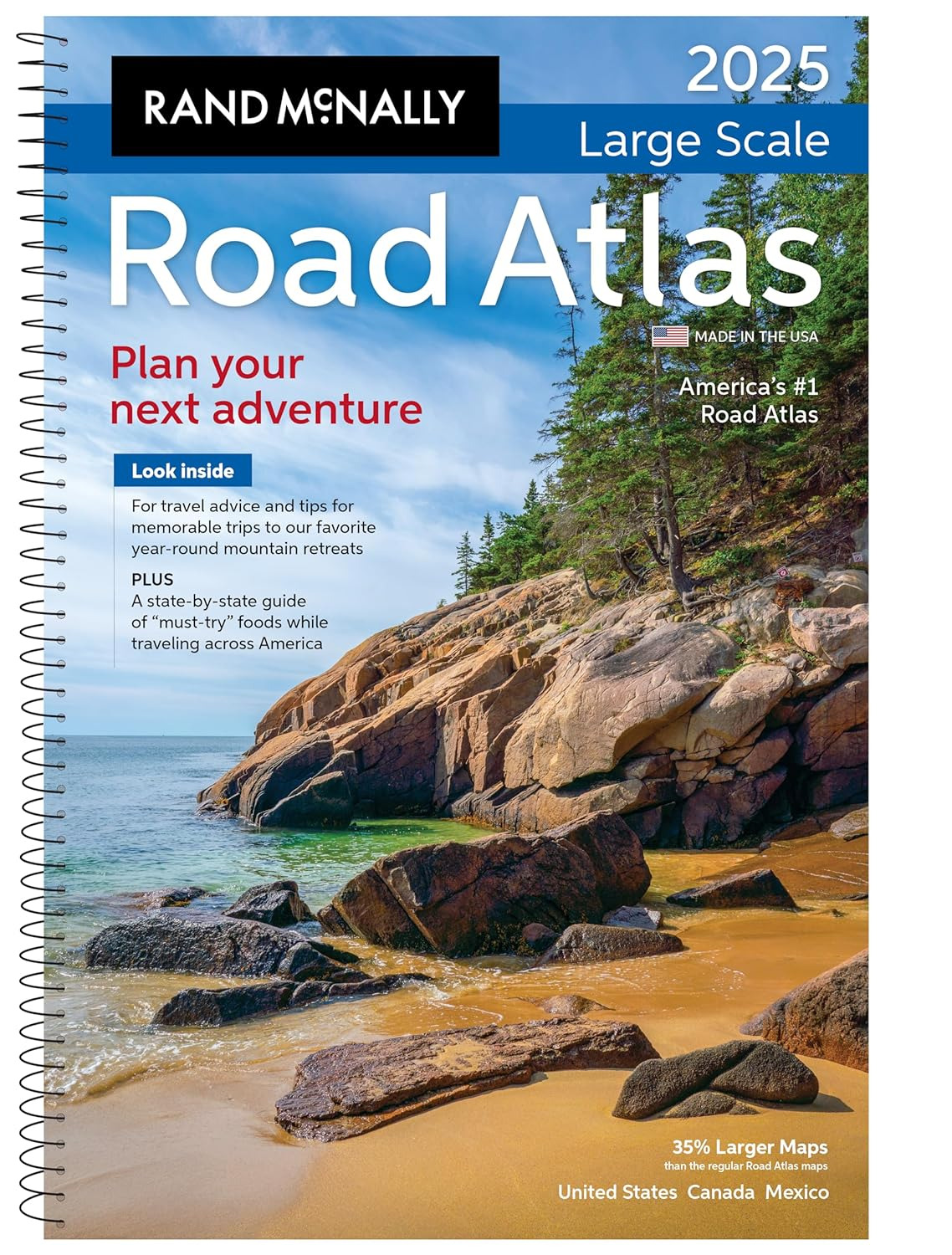 Rand McNally Road Atlas Large Scale 2025: USA, Canada, Mexico (Spiral Bound)