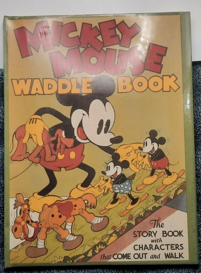 Disney Mickey Mouse Waddle Book - Storybook Characters Come Out & Walk 1992 NEW