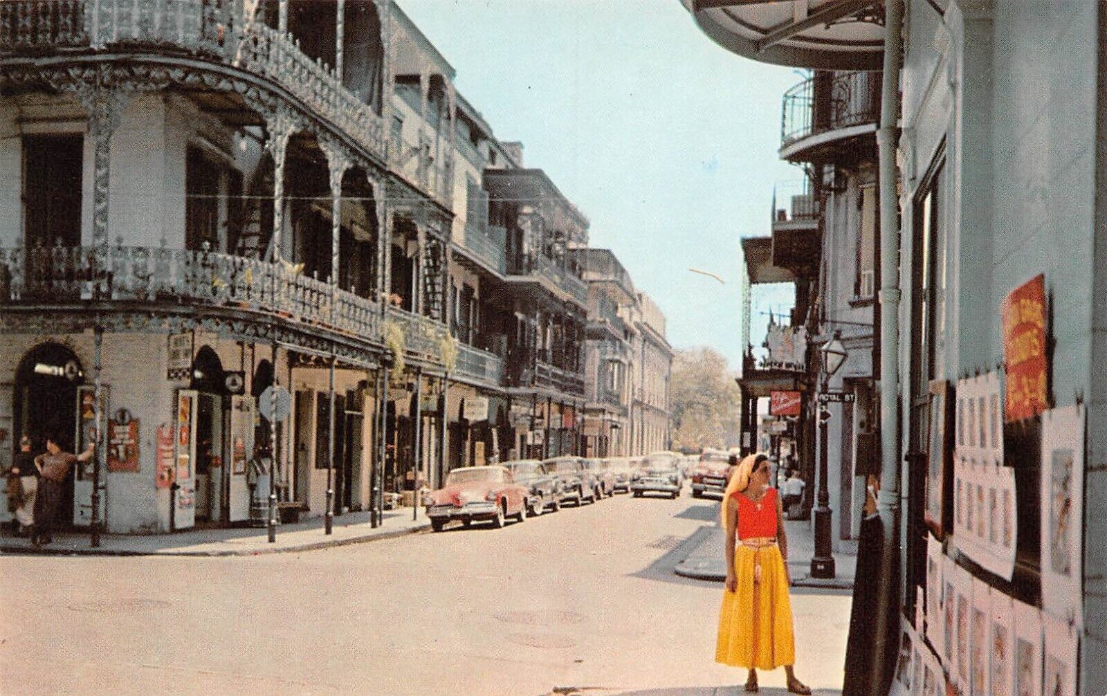 Street Scene Vieux Carre New Orleans Louisiana Chrome Postcard