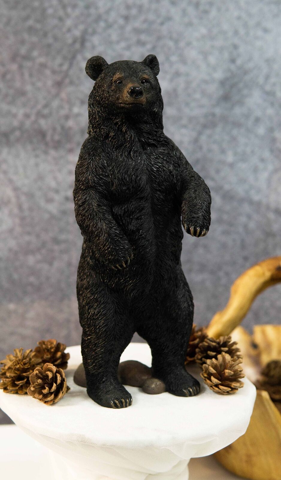 Western Rustic Forest Standing Black Bear Statue 12\