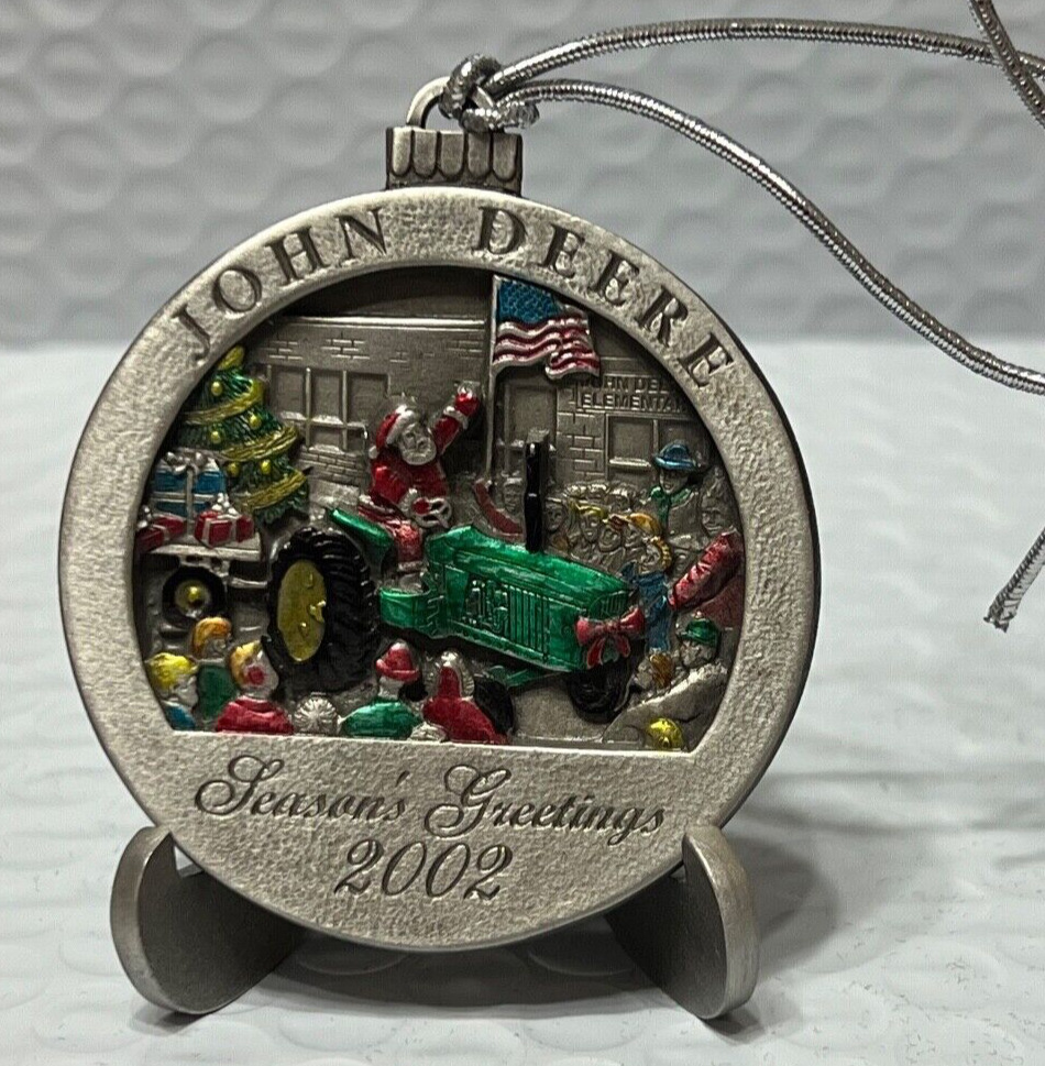 2002 John Deere Pewter Christmas Ornament   -  #108