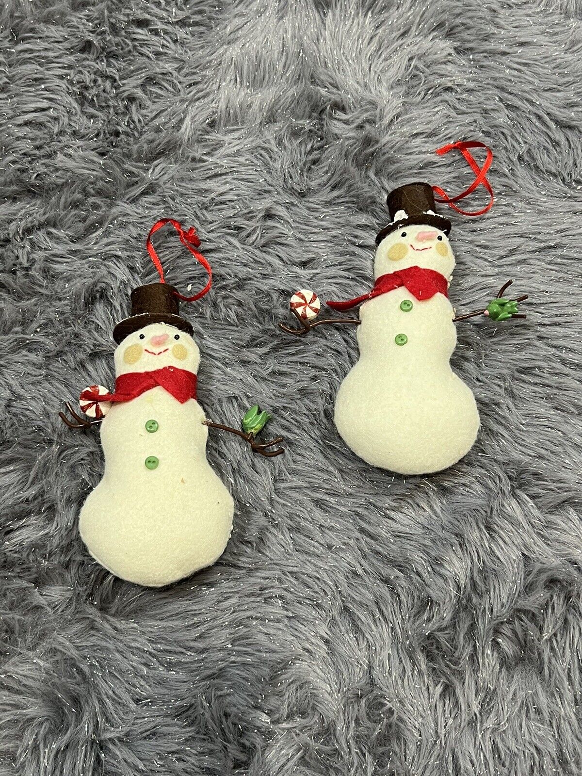 2 Snowman 3x6.5 Inches Christmas Ornament Pre-owned