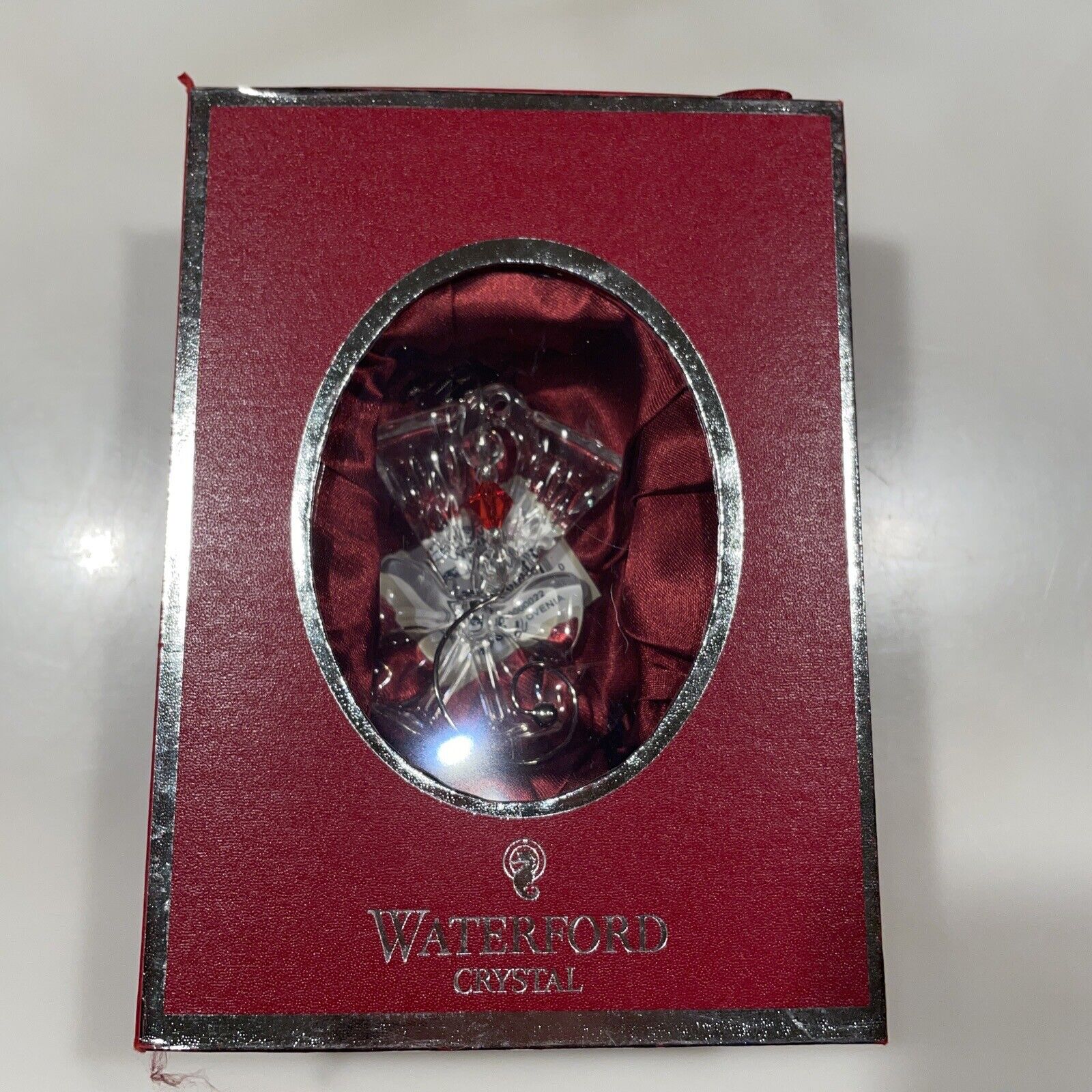 2013 Waterford Crystal Lismore Toasting Flute Ornament w/Enhancer/Original Box