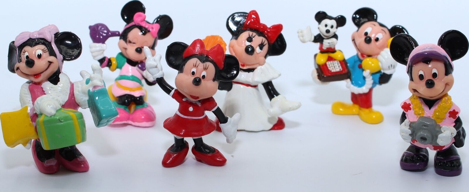 Vintage Walt Disney Applause Mickey & Minnie Mouse Action Figure Figurine Lot 6