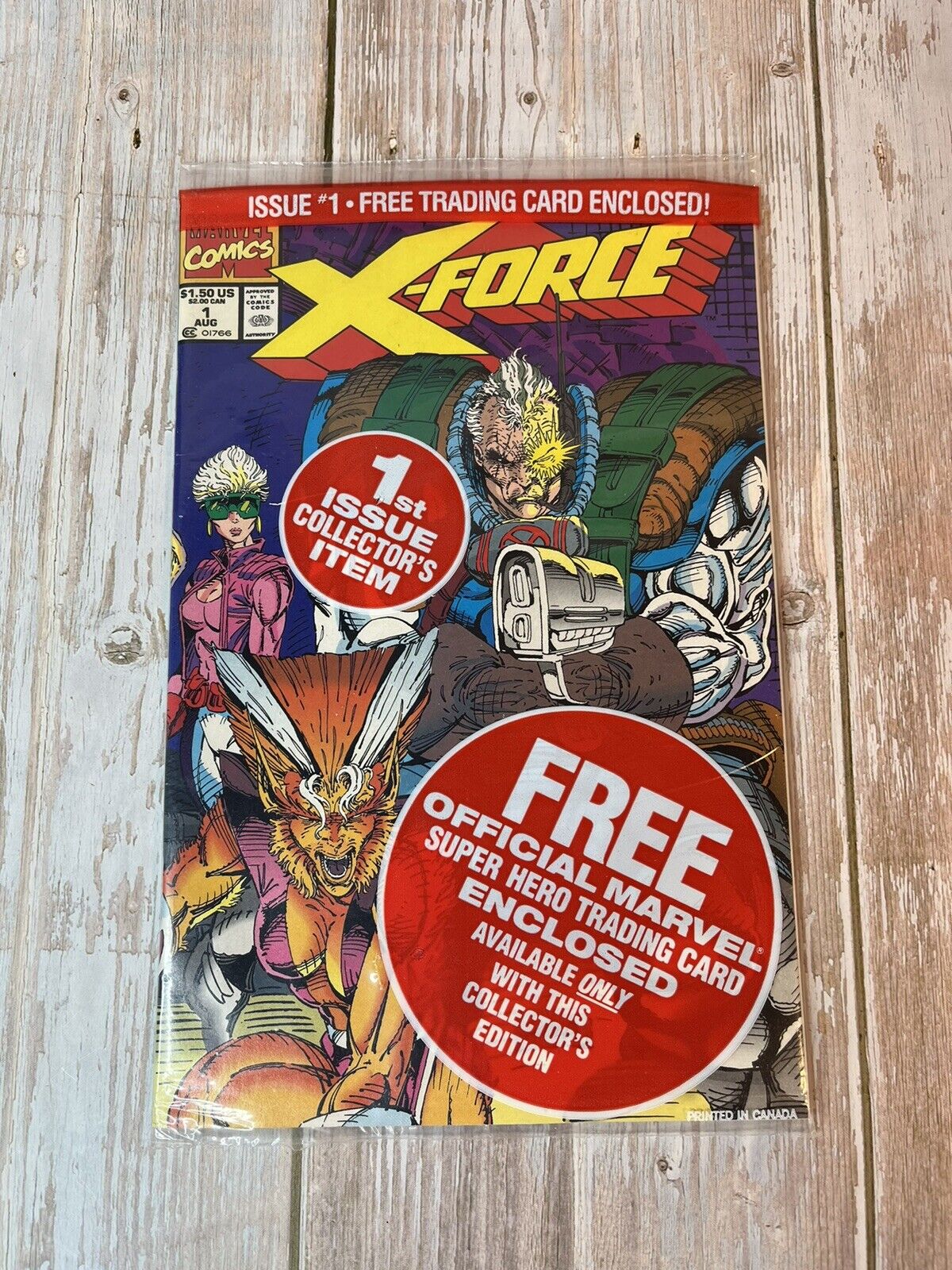 X-FORCE #1 Comic Book Sealed In Bag trading card, Deadpool Domino Cable