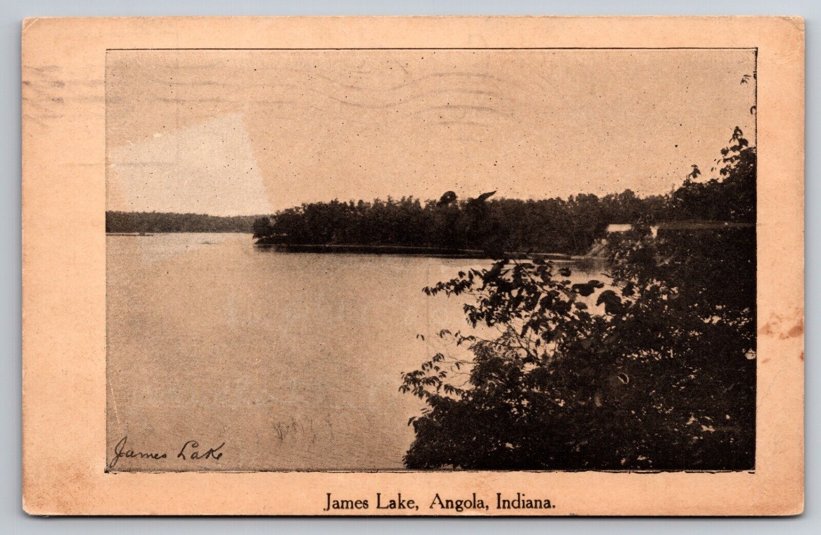 James Lake Angola Indiana IN c1910 Postcard