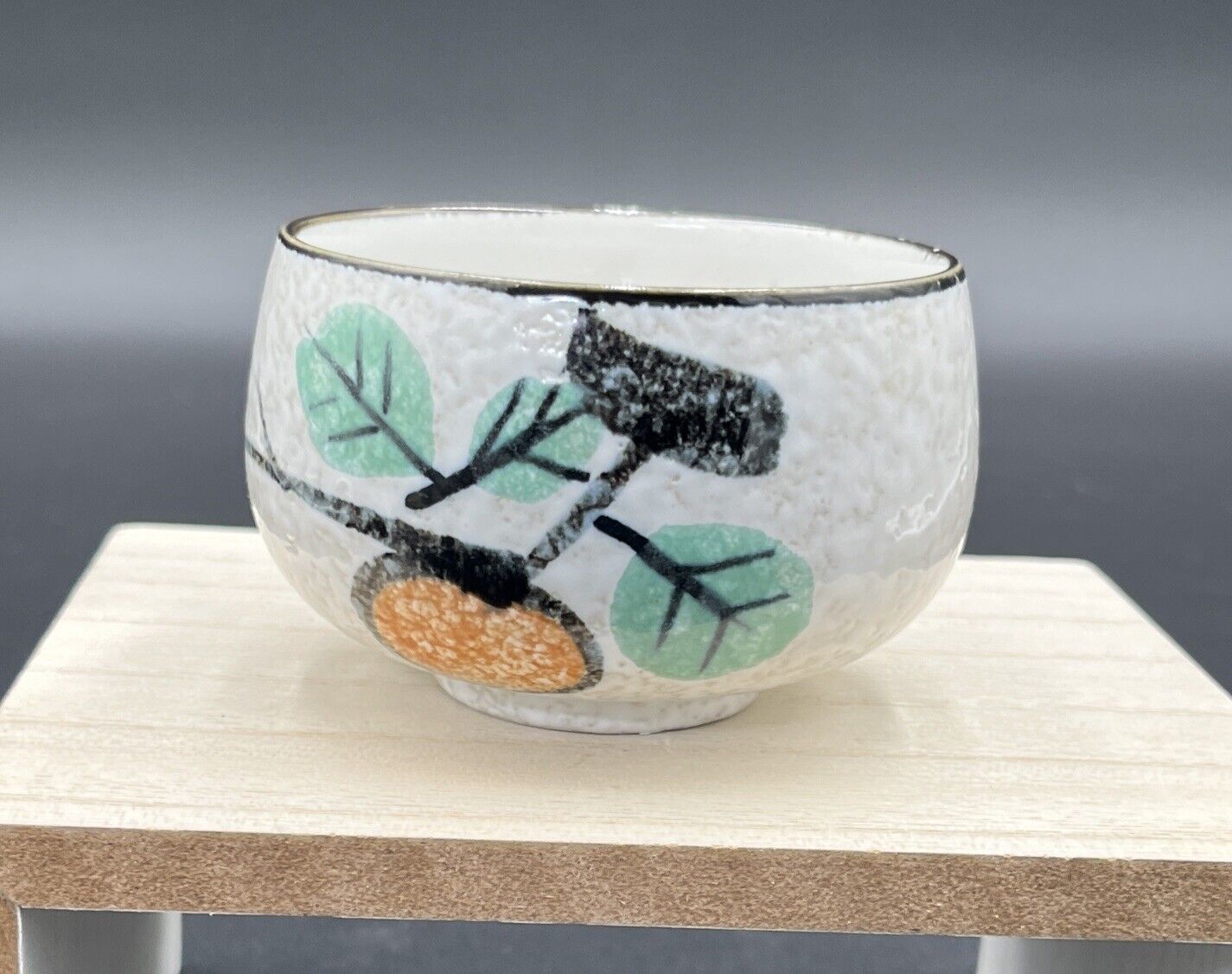 Ceramic A Price Peach Design Bowl Import Japan Vintage