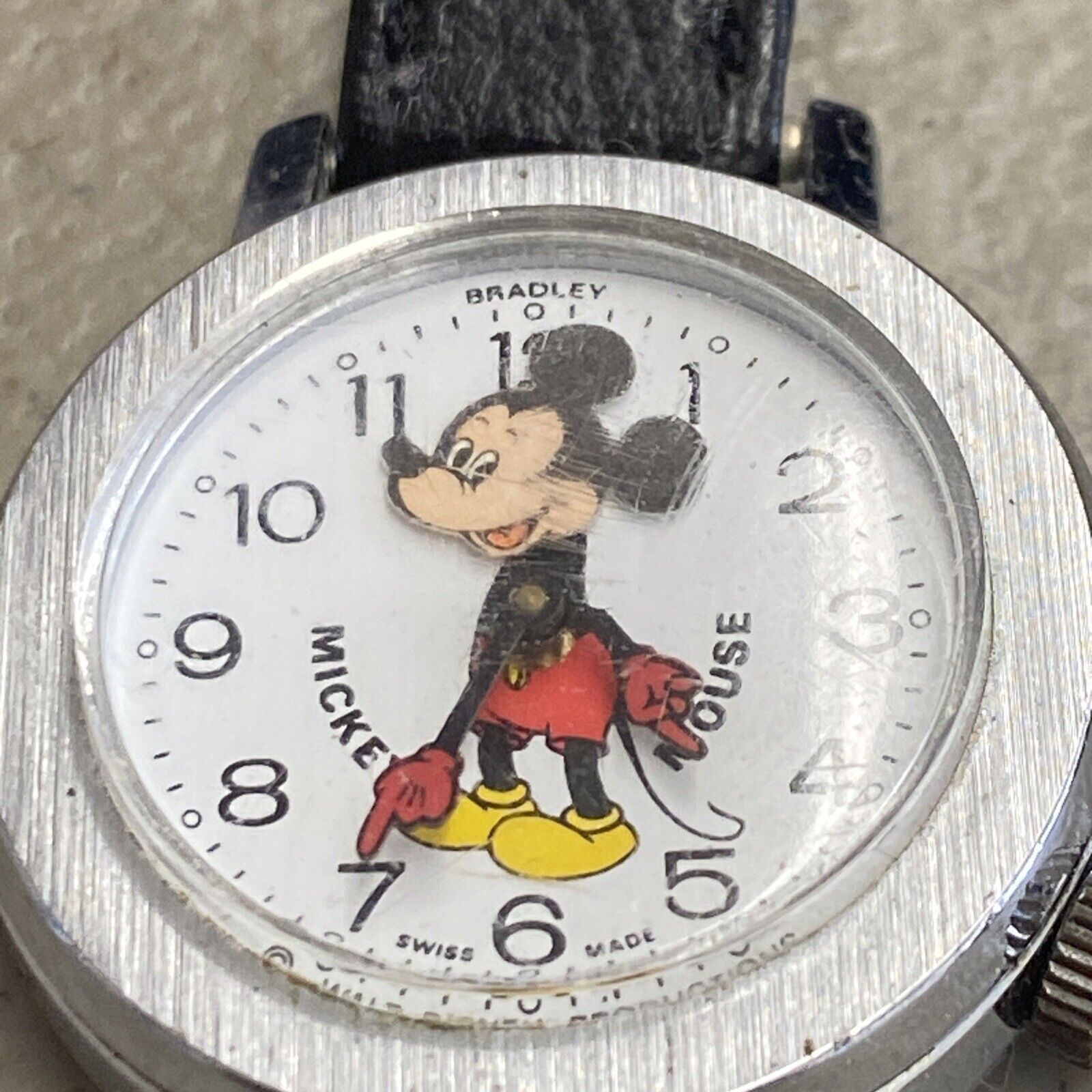 Vintage Bradley Mickey Mouse Animated Motion Nodding Head Watch Disney Works