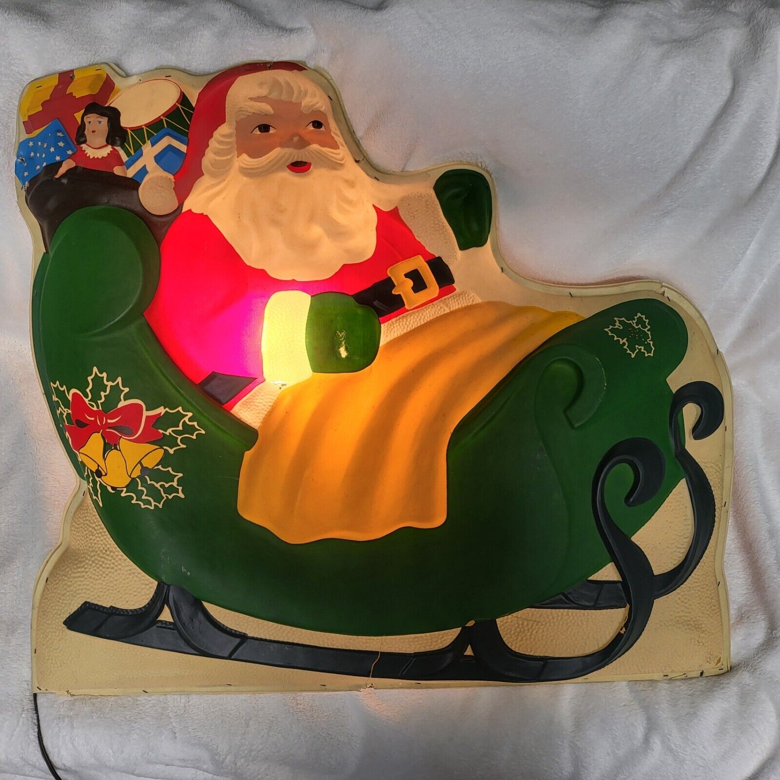Montgomery Ward ~ Raylite Electric corp ~ Christmas Lawn Art ~ Santa & Reindeer