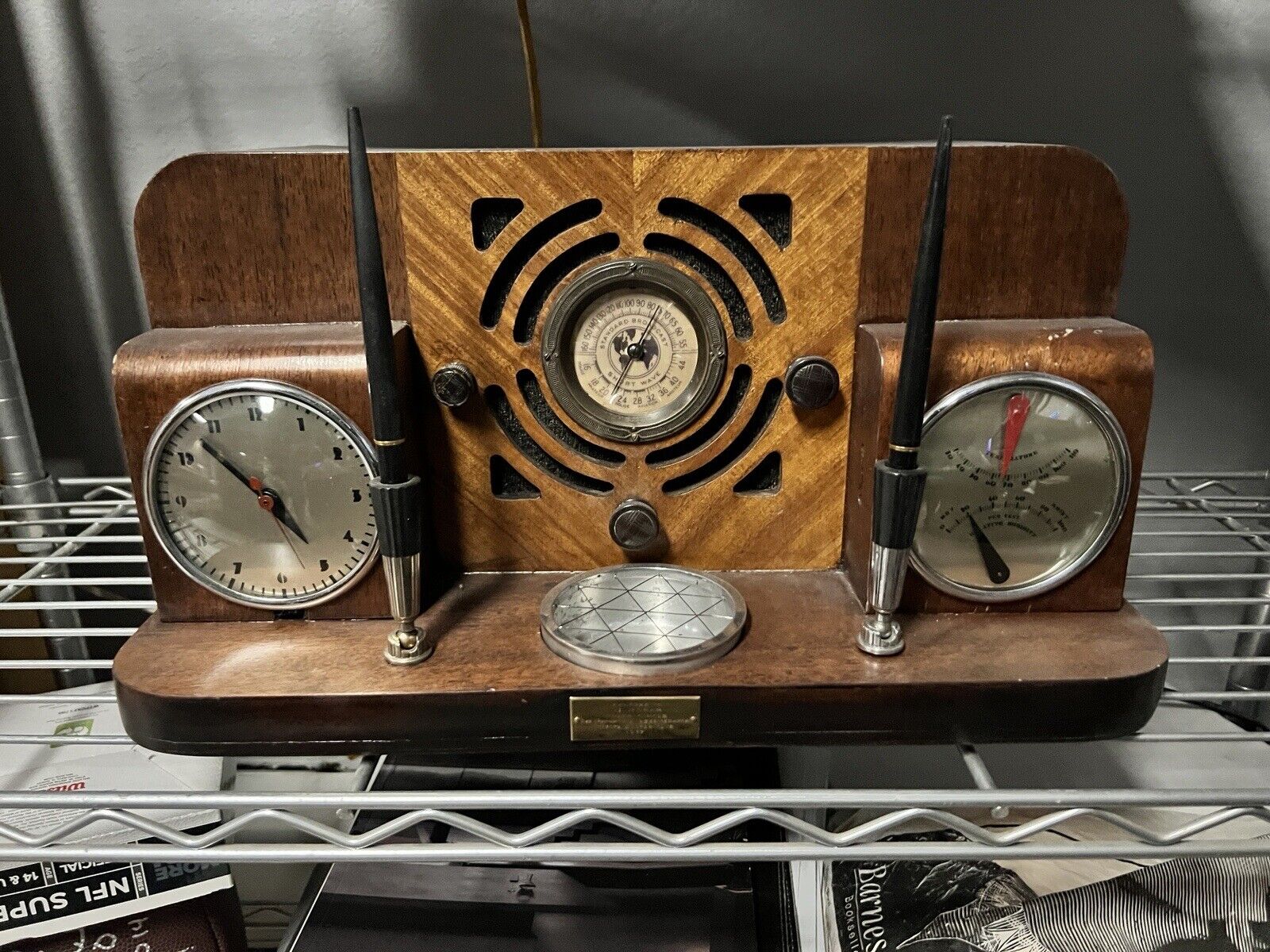 Detrola Presentation Radio With Gilbert rohde Clock And barometer