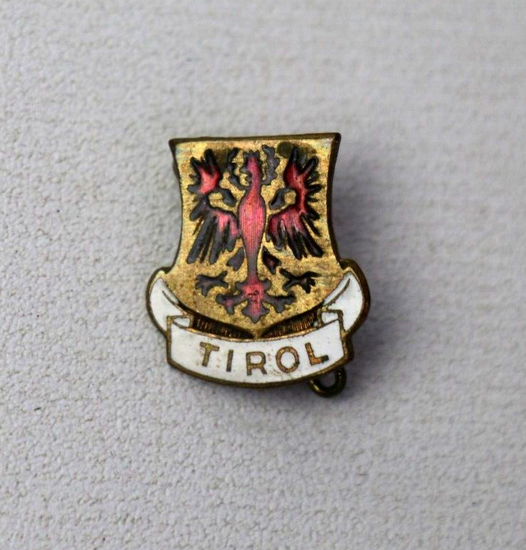 Vintage Tirol Hat Lapel Pin Tie Tac Red Eagle Button