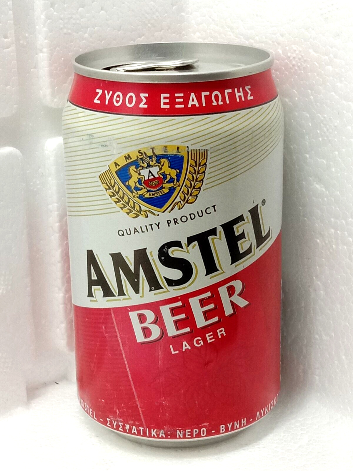 Empty Beer Can AMSTEL 330 ml. Greece 1996 Top Open