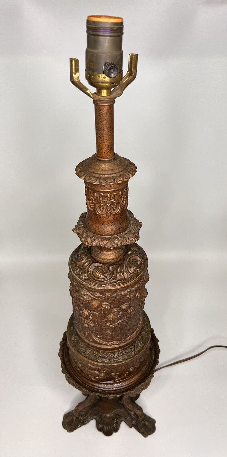 Vintage Ornate Solid Brass Table Lamp