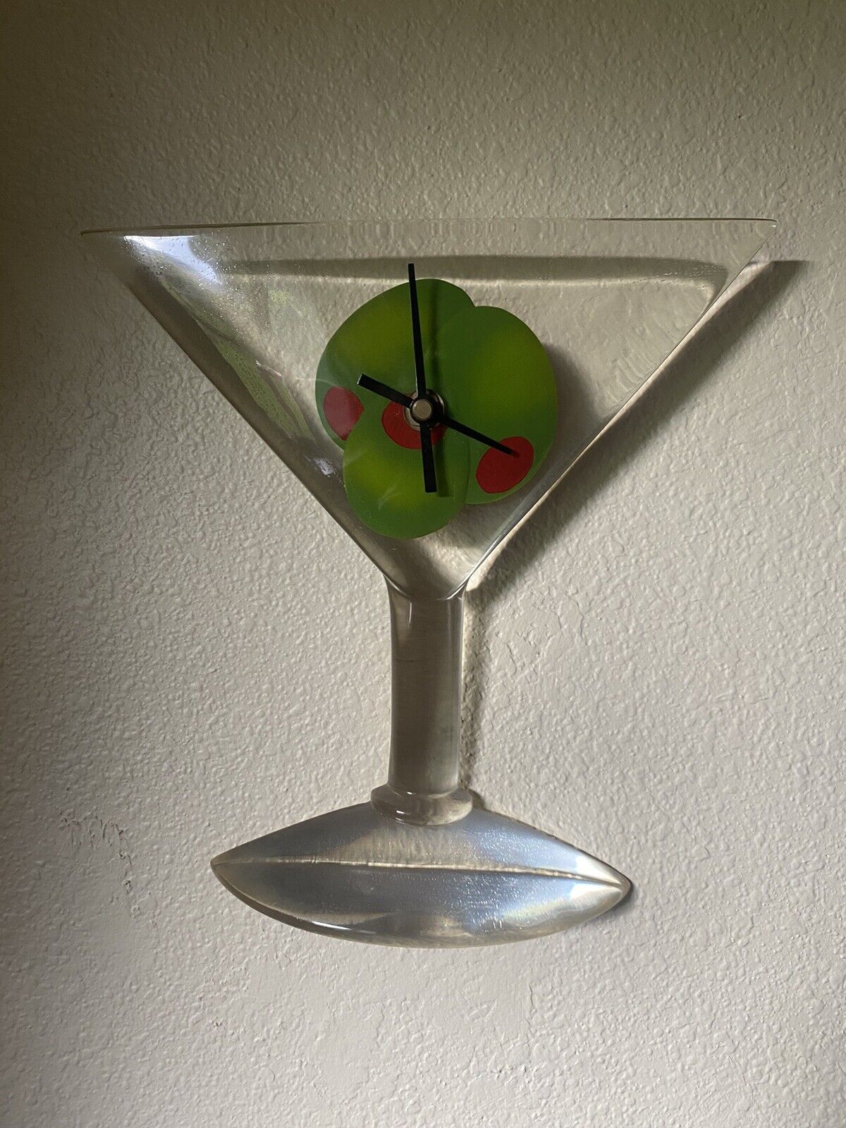 Vintage Retro MCM Martini Glass Wall Clock - WORKS