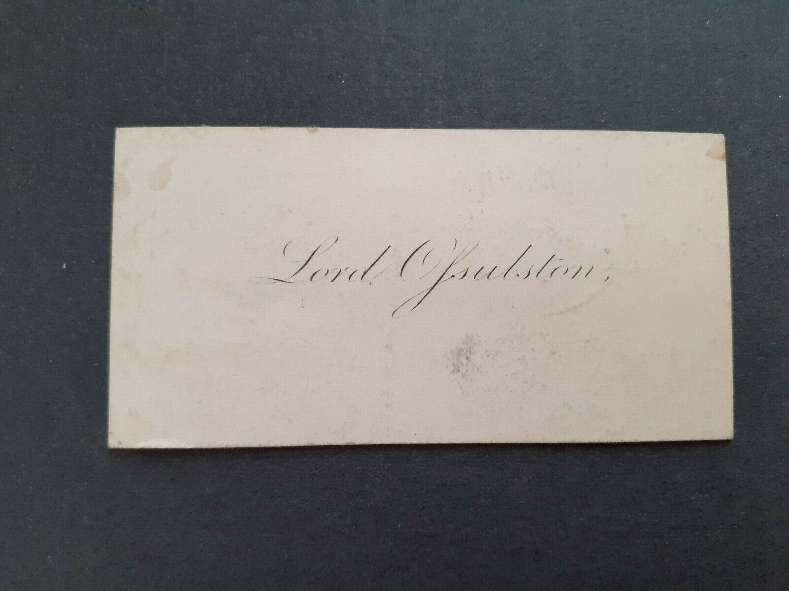 c1850/60s Calling Card Lord Ossulston to Mrs Johnson 6th Earl Tankerville