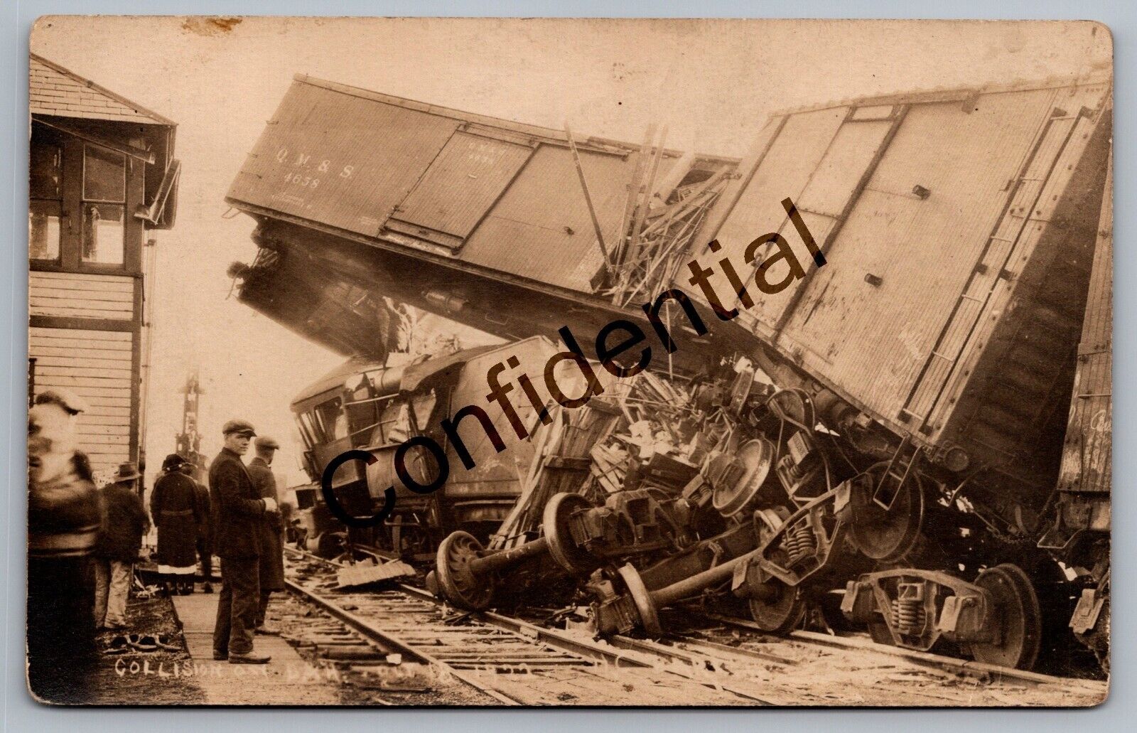 Real Photo Collision On D & H Railroad Oct. 18, 1922 Sidney NY RP RPPC M144