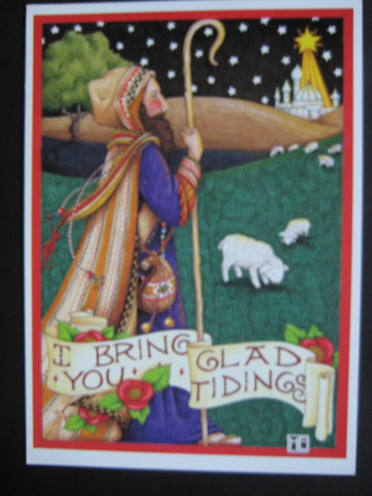 UNUSED 1992 vintage greeting card Mary Engelbreit CHRISTMAS IBringU Glad Tidings