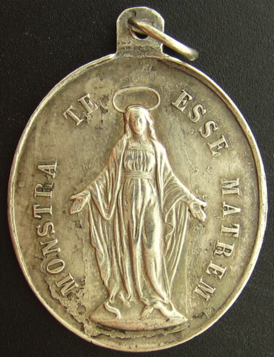 Vintage Large Silver Congregation of the Children of Mary Medal Catholic