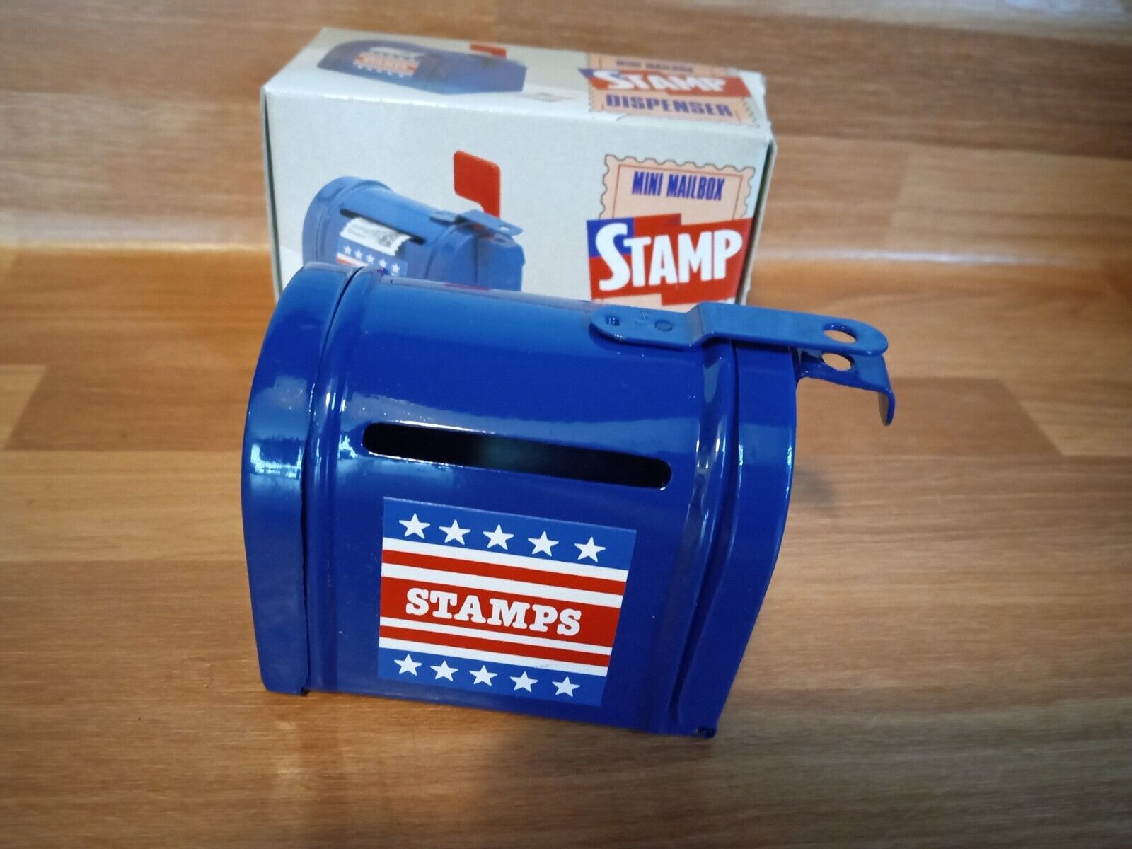 Vintage Metal Mini Mailbox USPS Stamp Dispenser New in Box GiftCo Office Desk
