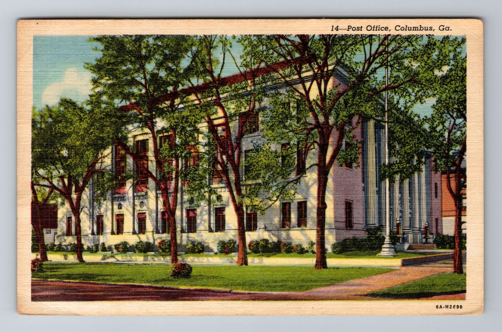 Columbus GA-Georgia, United States Post Office, Antique, Vintage c1956 Postcard
