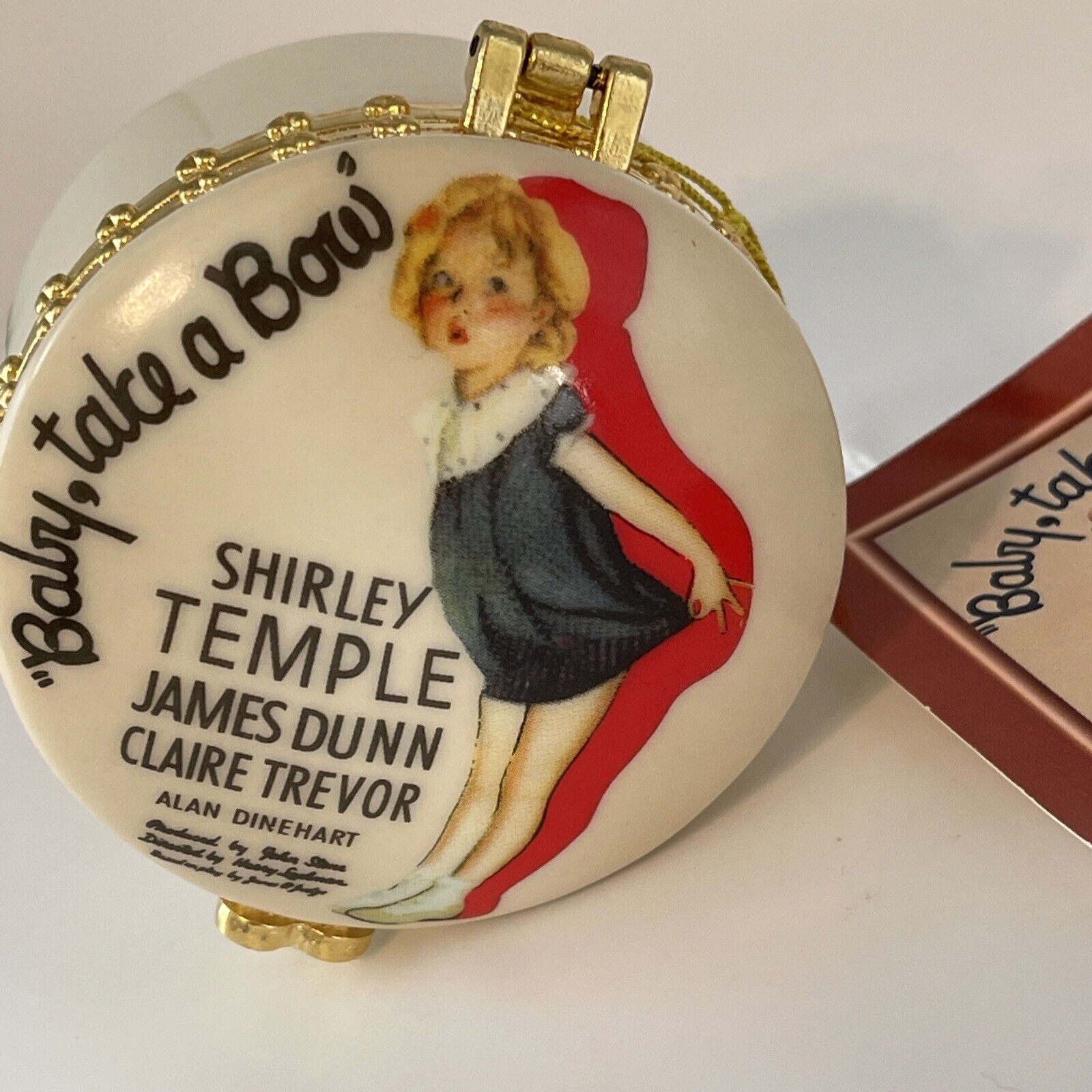 Vintage Shirley Temple Trinket/Pill Box “Take a Bow” NWT