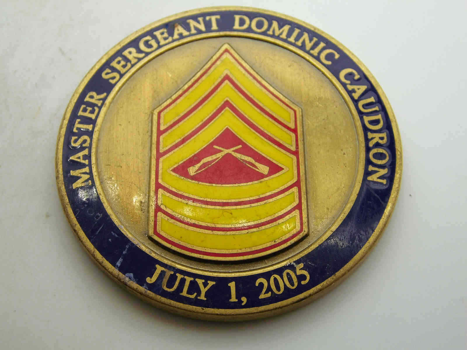 USMC MASTER SERGEANT DOMINIC CAUDRON CHALLENGE COIN